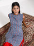 Vastramay Women's Blue And Red Kalamkari Kurta Palazzo Set
